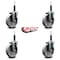 Service Caster 5'' Semi Steel Wheel Swivel 3/4'' Expanding Stem Caster Set, 4PK SCC-EX20S515-SSR-34-4 - alternate 2